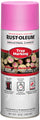 Rust-Oleum Industrial Choice Tree Marking spray paint can with a bright pink cap and white label, featuring red and black branding and product details.