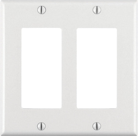 Leviton 80409-W  2-Gang Decora-GFCI Device Decora Wallplate-Faceplate White - Box of 25