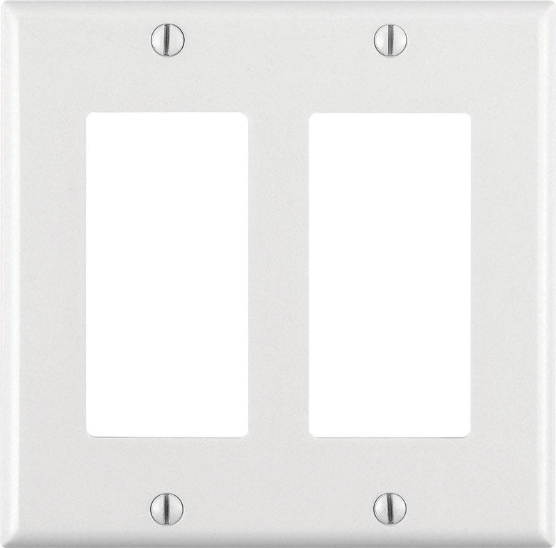 Leviton 80409-W  2-Gang Decora-GFCI Device Decora Wallplate-Faceplate White - Box of 25