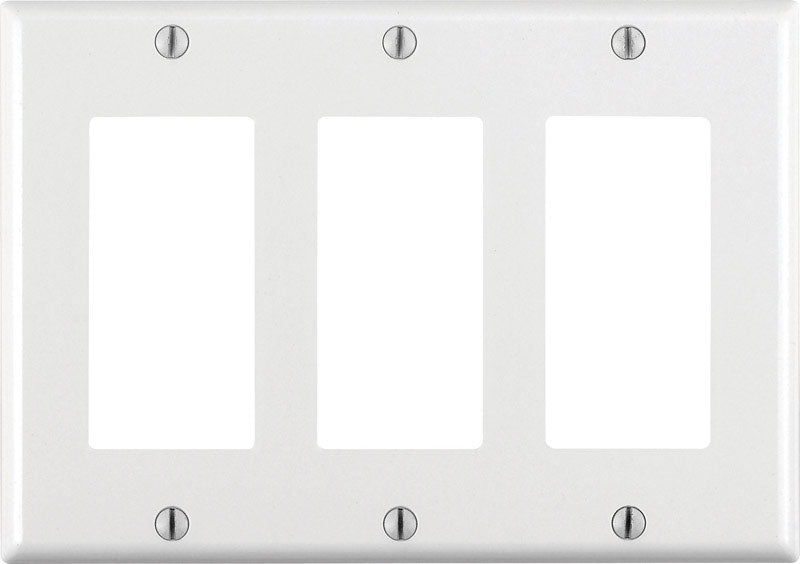 Leviton 80411-W 3-Gang Decora-GFCI Device Decora Wallplate-Faceplate White - Box of 10