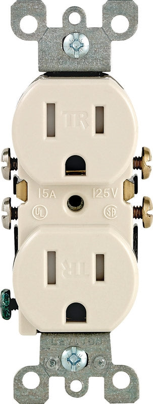 Leviton T5320-T 15 Amp Duplex Receptacle-Outlet Light Almond