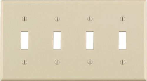 Leviton 78012 4-Gang Toggle Device Switch Wallplate