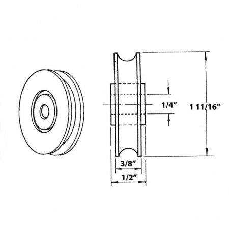 Barton Kramer 1-11/16 in. Nylon Wheel for Sliding Glass Door Roller Assemblies 32-1