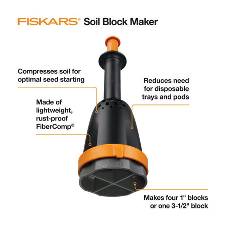 Fiskars 12 in. Soil Block Maker 340120-1001-2