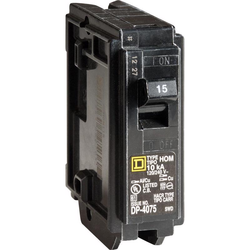 Square D HomeLine Single Pole 15 Amps Circuit Breaker HOM115CP1235