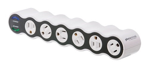 360 Electrical Power Curve 6 Rotating Outlet Surge Protector 36051