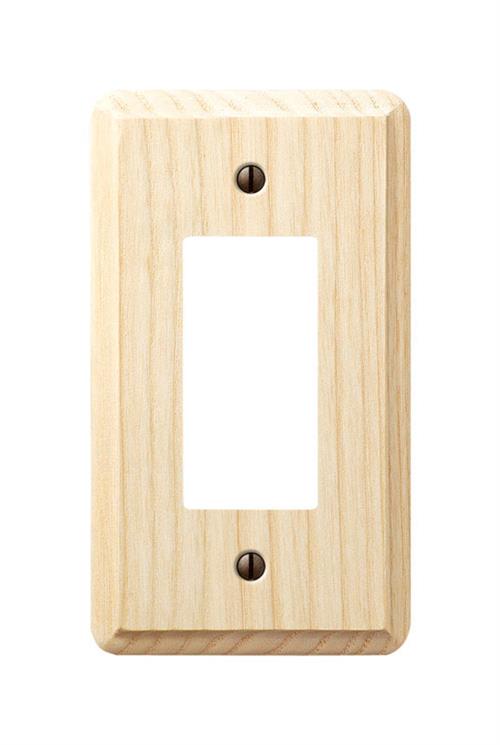 AmerTac Contemporary Unfinished Ash Wood 1 Rocker Wall Plate 401R