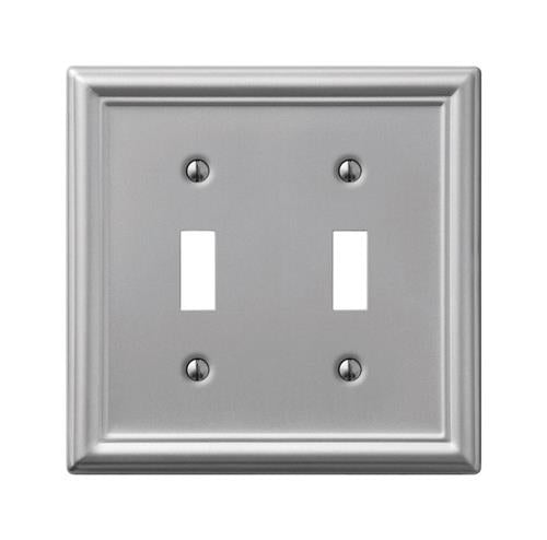 Chelsea Brushed Nickel Steel 2 Toggle Wall Plate 149TTBN