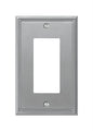 AmerTac Metro Line Brushed Nickel Cast 1 Duplex Outlet Wall Plate 77RBN