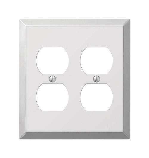 AmerTac Century Polished Chrome Steel 2 Duplex Outlet Wall Plate 161DD