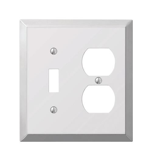 AmerTac Century Polished Chrome Steel 1 Toggle-1 Duplex Outlet Wall Plate 161TD