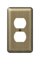 AmerTac Devon Brushed Brass Steel 1 Duplex Outlet Wall Plate 154D