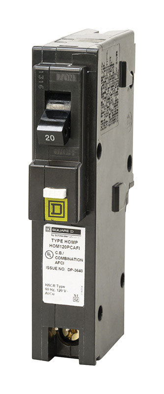 Square D HomeLine Single Pole 20 Amps Arc Fault Circuit Breaker HOM120PCAFIC