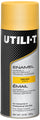 A can of Util-T WM Gold Enamel Quick Recoat spray paint, featuring a yellow cap, black and silver label, and yellow text on a white background.