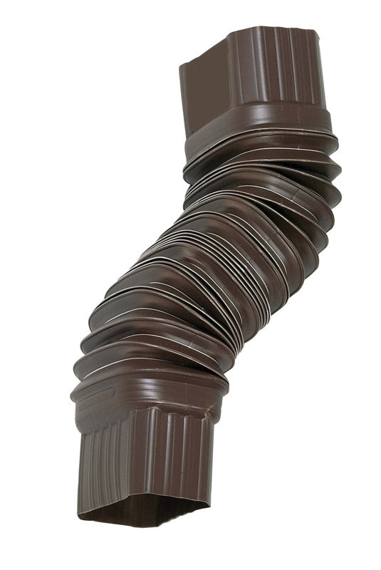 Amerimax 2 in. H X 3 in. W X 7.5 in. L Brown Vinyl Gutter Elbow 3708419