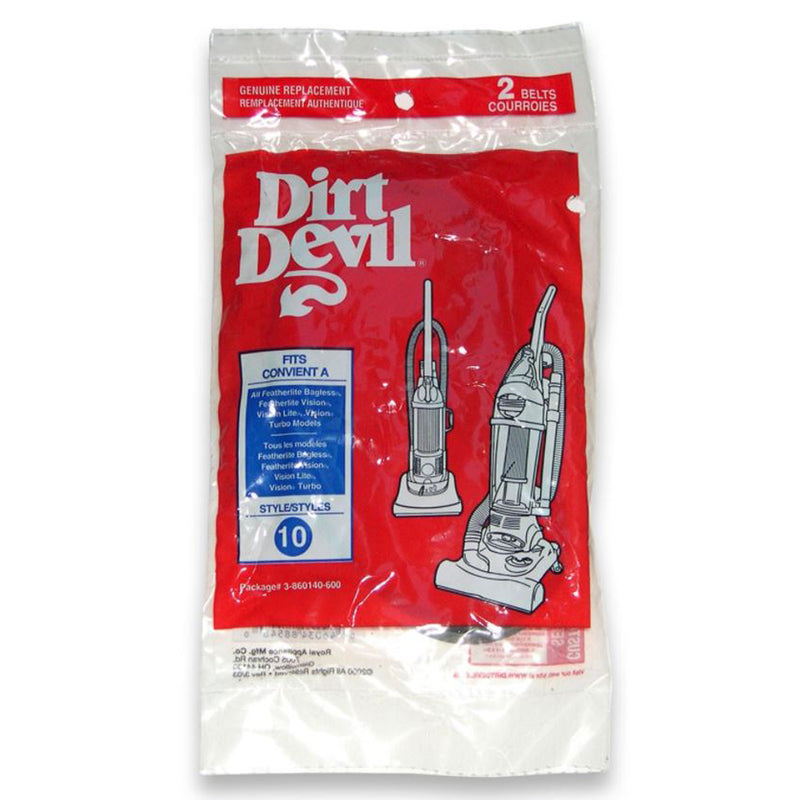Dirt Devil Style 10 Vacuum Cleaner Belt 2-Pack 3860140600