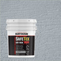 A white 5-gallon bucket of Rust-Oleum SafeTex Easy-Tread industrial coating, set against a textured gray concrete wall background.