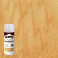 A can of Watco Danish Oil wood finish in the Natural shade, shown against a background of the same light natural wood grain texture.