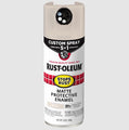 A can of Rust-Oleum Stops Rust Matte Protective Enamel spray paint in oat milk, shown against a neutral light gray background.