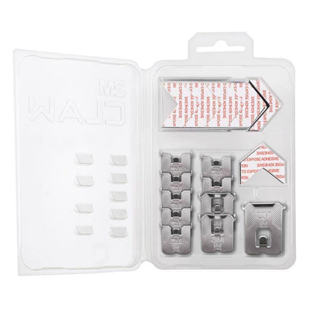 Set of 3M CLAW metal clips in a clear plastic packaging with visible branding.