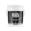 A 5-Gallon pail of  Rust-Oleum Barn & Fence Latex Paint in Black, set against a plain white background.
