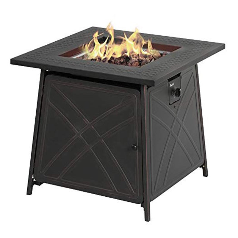Living Accents 28 in. W Steel Square Propane Fire Pit SRGF11634
