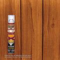 Can of Ready Seal Turbo spray in Natural Cedar against a wooden background