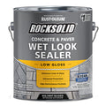 A gallon or RockSolid Concrete Paver & Wet Look Sealer in low gloss finish on a white background.