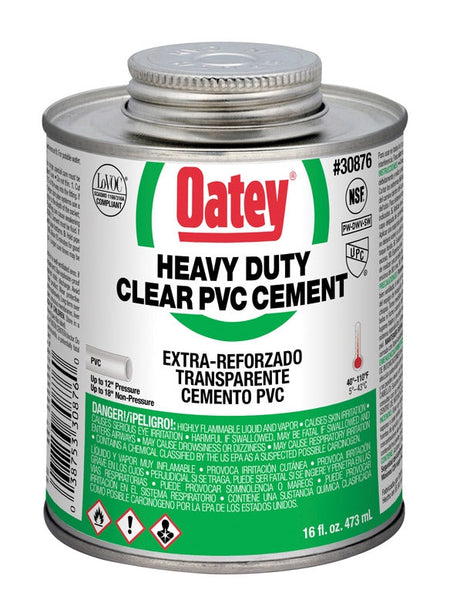 Oatey 16 Oz PVC Heavy Duty Clear Cement 30876