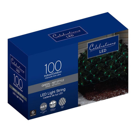 Celebrations LED Mini 100-Count Net Christmas Lights 6 ft.-3