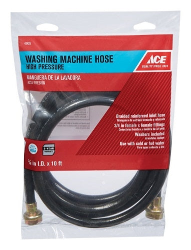 Ace 3/8 in. Dia. x 3/4 in. Dia. x 10 ft. L Washing Machine Hose Reinforced Coil WA6107010