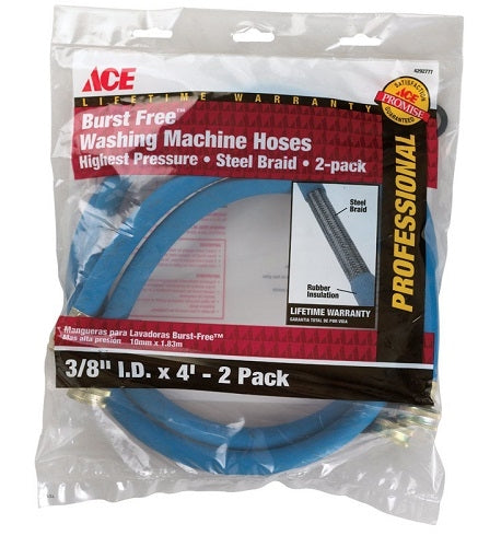 Ace 3/8 in. Dia. x 3/4 in. Dia. x 4 ft. L Washing Machine Hose Rubber WA0677004-1