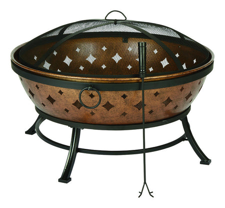 Living Accents 35.8 in. W Steel Noma Round Wood Fire Pit SRFP11907