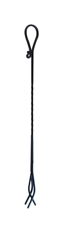 Panacea 27" Black Twisted Steel Fireplace Tongs 15513