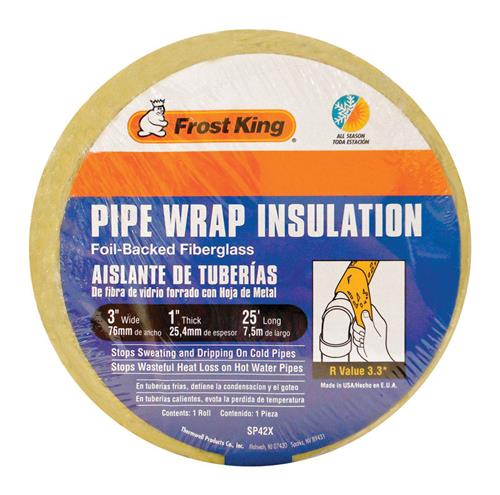Frost King 25 Ft Foil-Backed Fiberglass Pipe Insulation SP42X-16