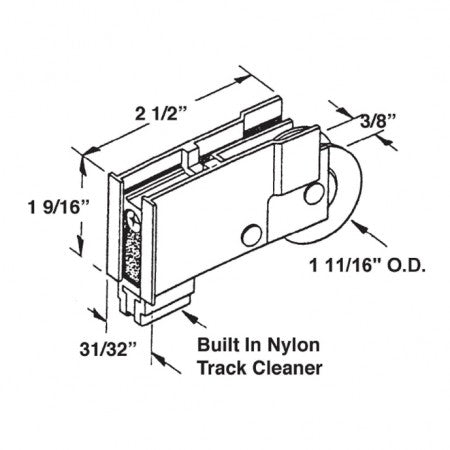 Barton Kramer 477 Alcan Glass Door Roller Assembly-1