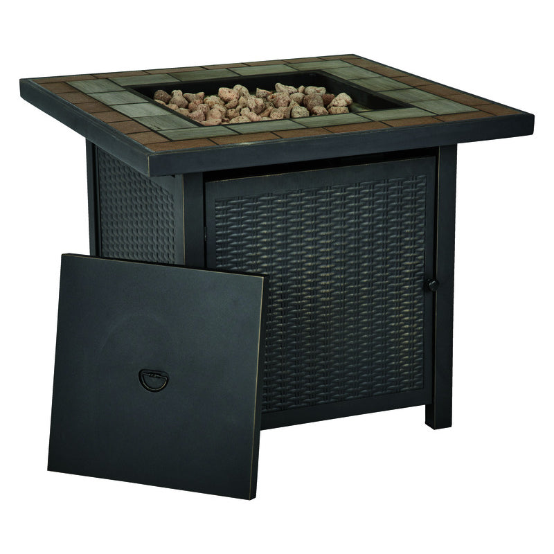 Living Accents 30 in. W Steel Square Propane Fire Pit SRGF11626B