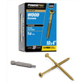 Hillman Power Pro 48604V4 wood screws packaging with screws and drill bit on a white background