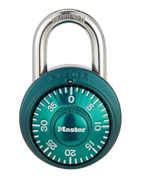 Master Lock 1-7-8in Wide Combination Dial Padlock with Aluminum Cover 1530DCM