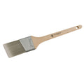 Wooster SILVER TIP Thin Angle Sash Paint Brush 5224  showcasing the  White & silver CT polyester bristles and birch handle.