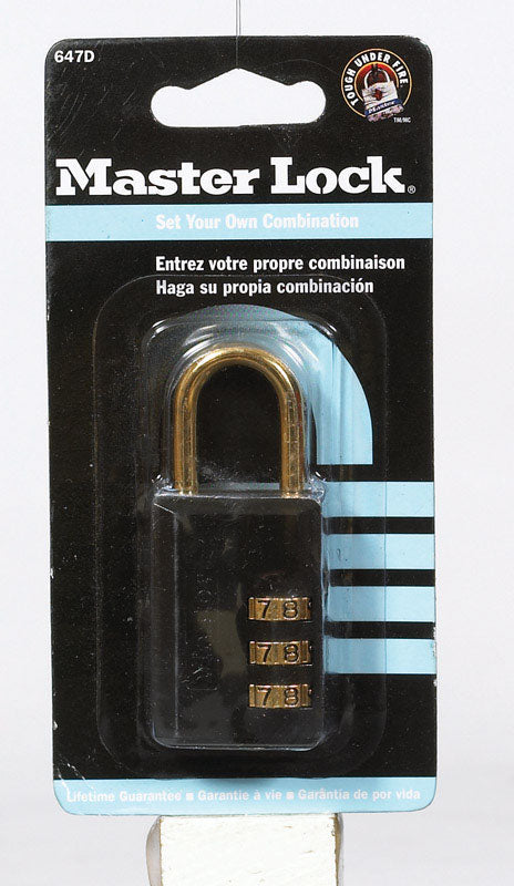 Master Lock 1-3-16in Wide Set Your Own Combination Lock 647D