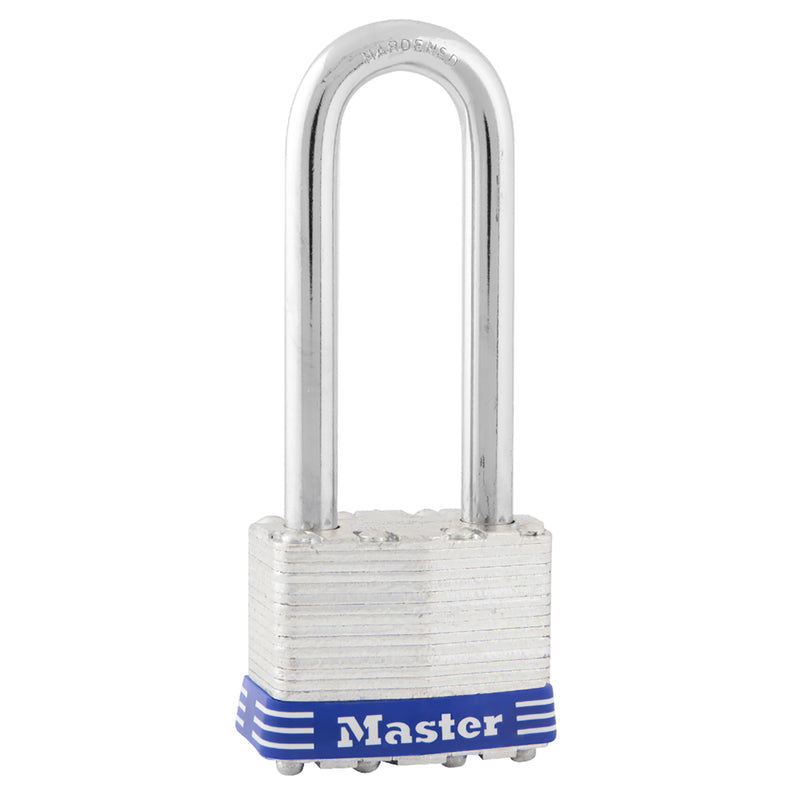 Master Lock 1-3-4in Wide Laminated Steel Pin Tumbler Padlock 2-1-2in Shackle 1DLJ