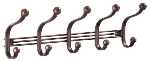 InterDesign York Lyra Wall Mount 5-Hook Rack Bronze 53671