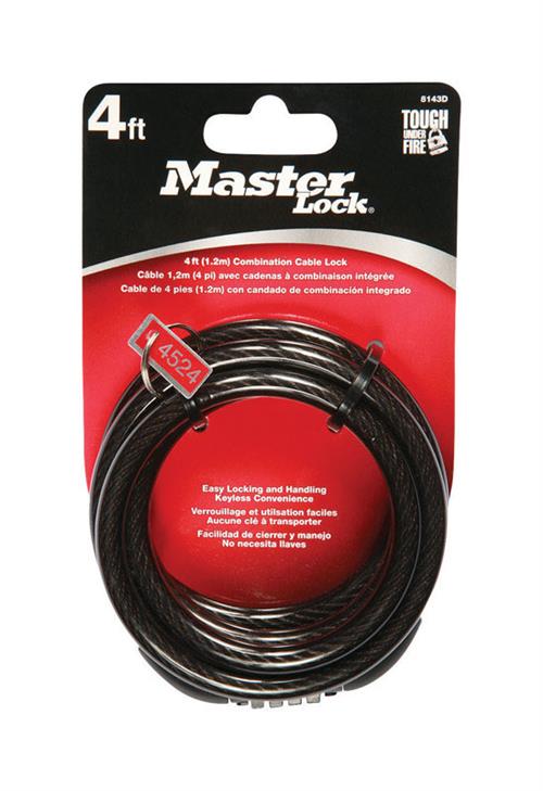 Master Lock 4ft x 5-16in Standard Combination Cable Lock 8143D
