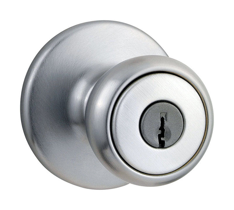 Kwikset 94002-829 Tylo Satin Chrome Entry Knobs 1-3/4 in.