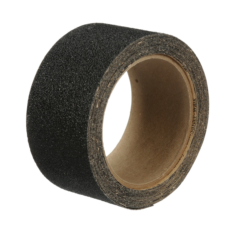 Roll of black abrasive tape on a white background