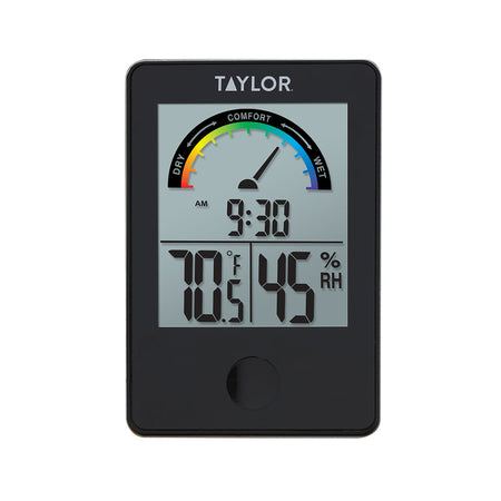 Taylor 1732 Comfort Level Hygrometer Digital Thermometer Plastic Black