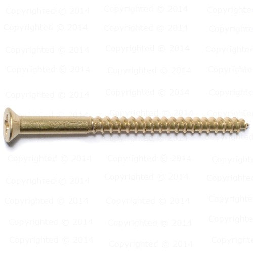 Solid Brass Phillips Flat Head Wood Screws - PFW-3086