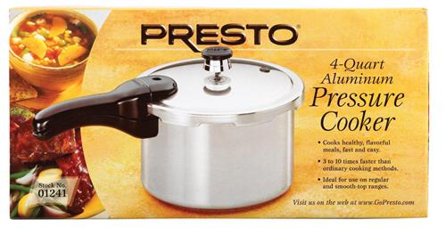 Presto 4 Quart Aluminum Pressure Cooker 01241