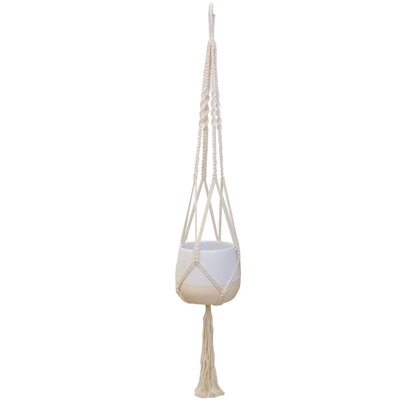 Trendspot Macrame 5.5 in. D Ceramic Planter - Box of 2-1